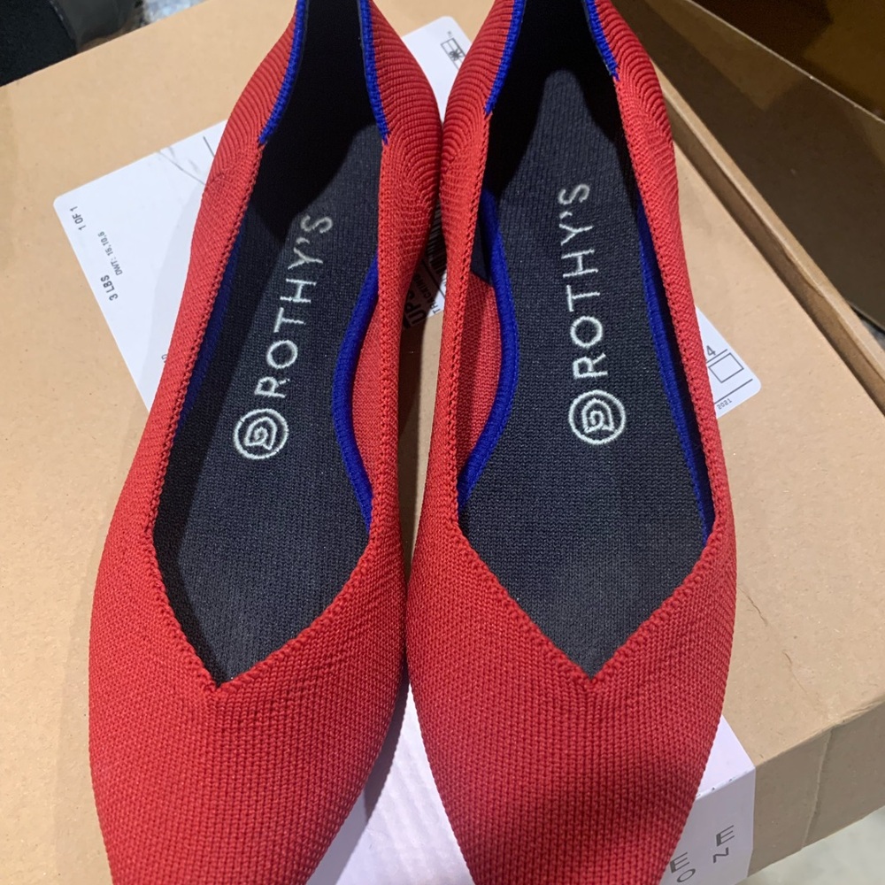 Rothy's Red Flats Comfortable Slip-On Loafers